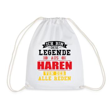Stadt Haren Deutschland Legende Spruch - Turnbeutel - Weiß - Vorne