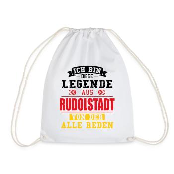Stadt Rudolstadt Deutschland Legende Spruch - Turnbeutel - Weiß - Vorne