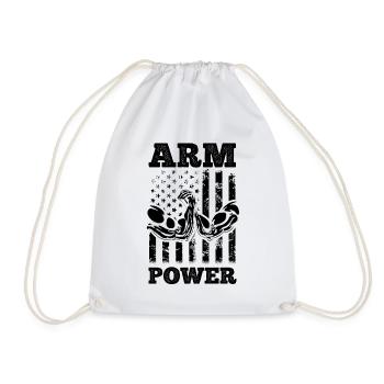 Arm Wrestling US Flag Arm Power - Arm Wrestler - Turnbeutel - Weiß - Vorne
