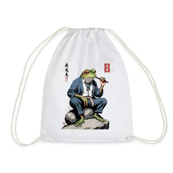 Eleganter Yokai Frosch Japan Streetwear - Turnbeutel - Weiß - Vorne