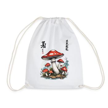 Champignons Japonais Vintage Esthétique Cottagecore - Sac de sport léger - blanc - Devant