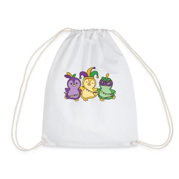 Mardi Gras Pinguin Faschings Kostüm - Turnbeutel - Weiß - Vorne