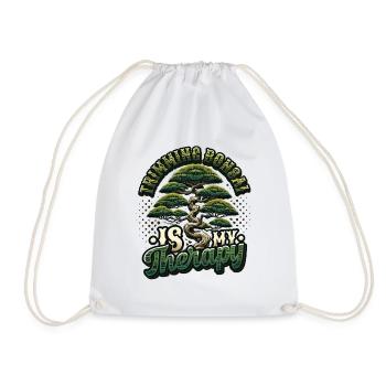 Trimming bonsai is my therapy bonsai - Drawstring Bag - white - Front
