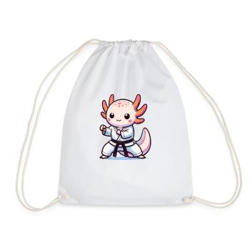 Sports Axolotls Martial Arts Karate Axolotl - Drawstring Bag - white - Front