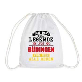 Stadt Büdingen Deutschland Legende Spruch - Turnbeutel - Weiß - Vorne