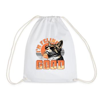 Funny Cat Lady, Cat Mom - Drawstring Bag - white - Front