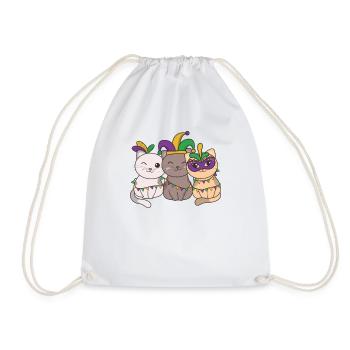 Déguisement de carnaval de chat de Mardi Gras - Sac de sport léger - blanc - Devant
