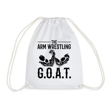 The Arm Wrestling G.O.A.T. - Funny Armwrestling - Drawstring Bag - white - Front