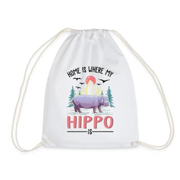 La maison est là où se trouve mon hippopotame, hippopotame - Sac de sport léger - blanc - Devant