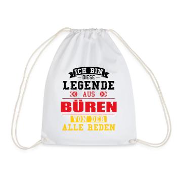 Stadt Büren Deutschland Legende Spruch - Turnbeutel - Weiß - Vorne