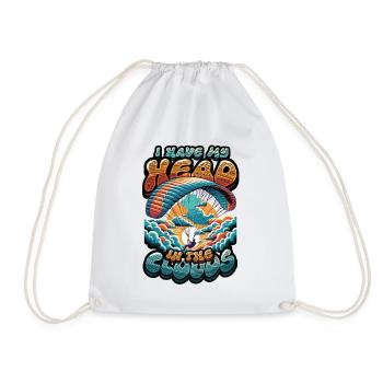 Skydiving Parachute Skydiving Paragliding - Drawstring Bag - white - Front