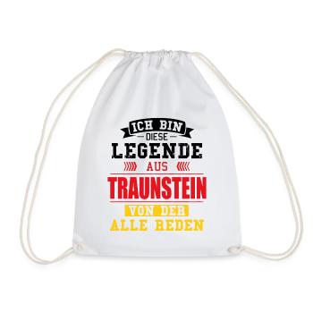 Stadt Traunstein Deutschland Legende Spruch - Turnbeutel - Weiß - Vorne