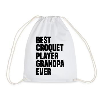 Best Croquet Player Grandpa Ever - Croquet Player - Drawstring Bag - white - Front