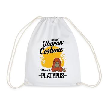 Schnabeltier Human Costume Halloween - Turnbeutel - Weiß - Vorne