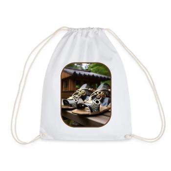 Geta Sandal Snails Slow Exploration T Shirt - Drawstring Bag - white - Front