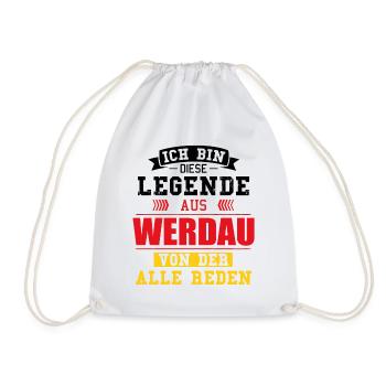Stadt Werdau Deutschland Legende Spruch - Turnbeutel - Weiß - Vorne