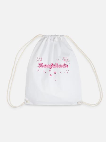 Baustelle Abschluss-Geschenk Kranfahrerin - Turnbeutel - Weiß