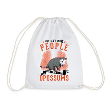 Opossum Gift Possum Marsupial - Drawstring Bag - white - Front