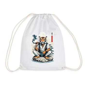 Japan Retro Tiger Anime Kemomimi Streetwear - Turnbeutel - Weiß - Vorne