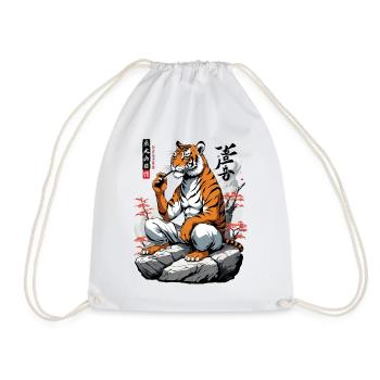 Ukiyo-E Tiger Arts Martiaux Japon Streetwear - Sac de sport léger - blanc - Devant