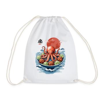 Oktopus Ramen Ukiyo-E Japan Vintage Anime Kunst - Turnbeutel - Weiß - Vorne