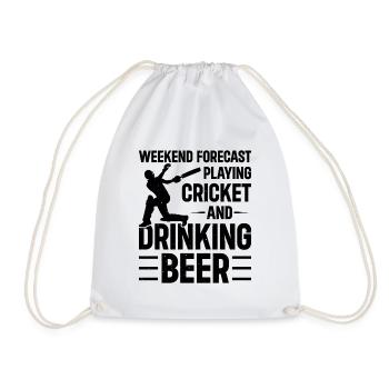 Weekend Forecast Playing Cricket And Drinking Beer - Turnbeutel - Weiß - Vorne