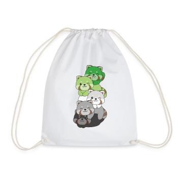 Aromantisme Drapeau Fierté LGBTQ Mignon Panda roux - Sac de sport léger - blanc - Devant