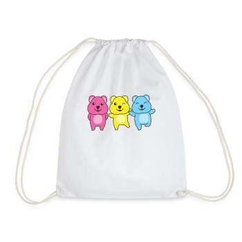 Pansexual Flag Pride LGBTQ Cute Quokka - Drawstring Bag - white - Front