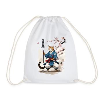 Japon Chat Arts Martiaux Streetwear Ukiyo-E - Sac de sport léger - blanc - Devant