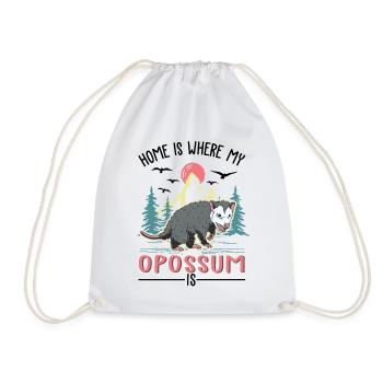 Zuhause is wo mein Opossum ist Possum - Turnbeutel - Weiß - Vorne