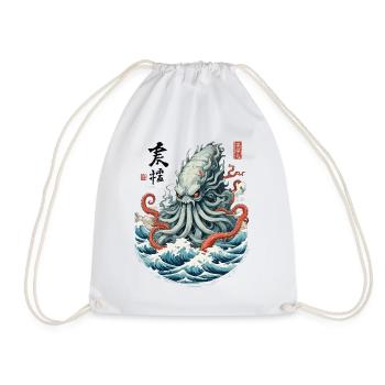 Ukiyo-E Kraken Yokai Monster Vintage Japon Design - Sac de sport léger - blanc - Devant