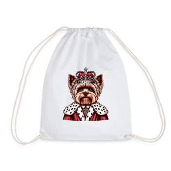 Yorkshire Terrier King - Drawstring Bag - white - Front
