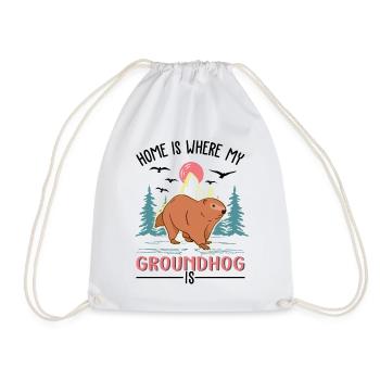 Groundhog Home Groundhog Day Marmot - Drawstring Bag - white - Front