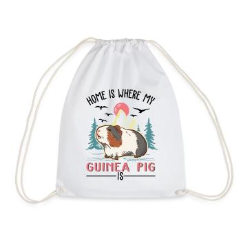 Guinea Pig Home Guinea Pig - Drawstring Bag - white - Front