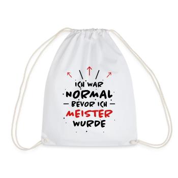 Meister Spruch Prüfung Lustiges Meister Geschenk - Turnbeutel - Weiß - Vorne