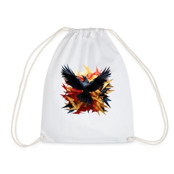 Origami corbeau vol art - Sac de sport léger - blanc - Devant