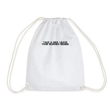 Hiking - Take a hike, leave your worries behind - Drawstring Bag - white - Front