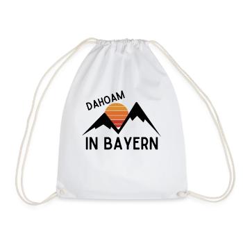 Dahoam in Bayern - Bayerische Alpen Berge Geschenk - Turnbeutel - Weiß - Vorne