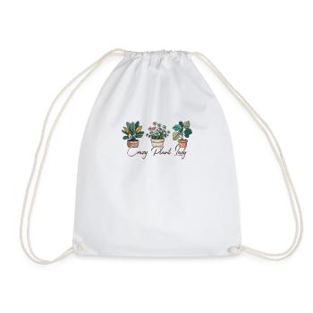 Crazy Plant Lady Garden Plants Gardener Gift - Drawstring Bag - white - Front