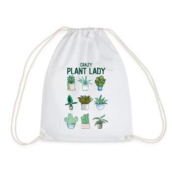 Crazy Plant Lady Garden Plants Garden Lovers - Drawstring Bag - white - Front