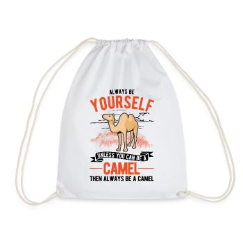Always be yourself Camel Big Camel Camel - Drawstring Bag - white - Front