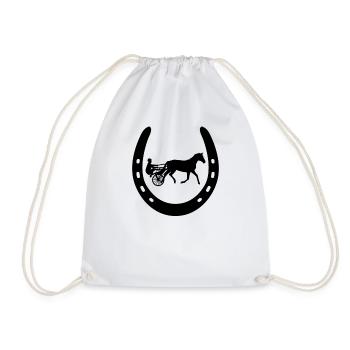 Cheval de trot Cheval de trot Chevaux équestres - Sac de sport léger - blanc - Devant