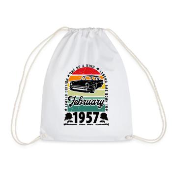 Anniversaire février 1957, Vintage février 1957. - Sac de sport léger - blanc - Devant