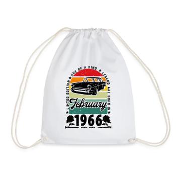 Anniversaire février 1966, Vintage février 1966. - Sac de sport léger - blanc - Devant