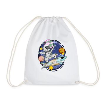 Astronaut in Space - Astronaut Motif for Kids - Drawstring Bag - white - Front