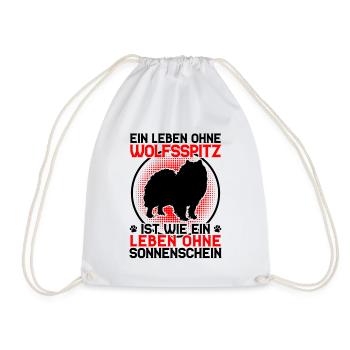 Leben ohne Wolfsspitz Deutscher Wolfsspitz - Turnbeutel - Weiß - Vorne