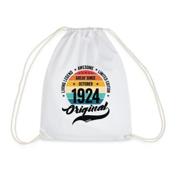 Rétro 100 ans octobre 1924 anniversaire Vintage - Sac de sport léger - blanc - Devant