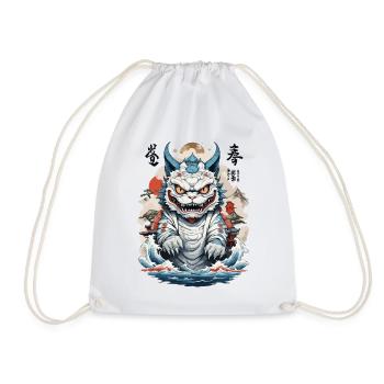 Asiatische Katzen Ukiyo-E Farbholzschnitt Design - Turnbeutel - Weiß - Vorne