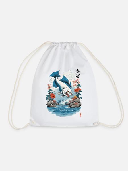 Ukiyo-E Katzenfisch Japan Katzen Streetwear Style - Turnbeutel - Weiß