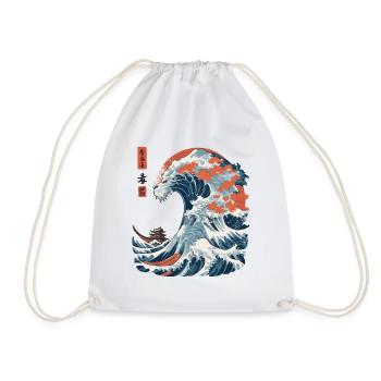 Monster Wave Japon Ukiyo-E Streetwear Vintage - Sac de sport léger - blanc - Devant